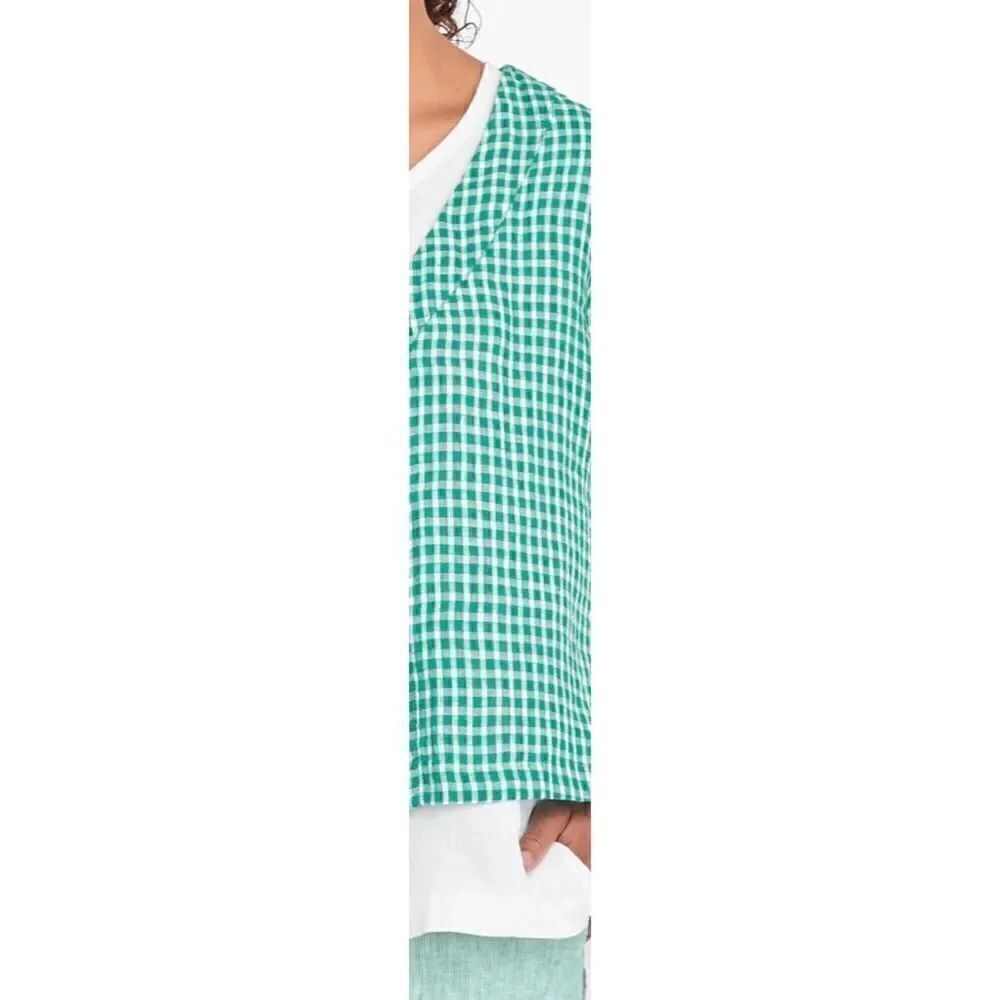 FLAX Airy Tunic in Jade Gingham - Picture 3 of 3
